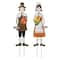 Glitzhome&#xAE; Metal Thanksgiving Pilgrim Hanging Or Standing Yard Stake Set